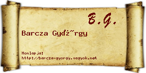 Barcza György névjegykártya