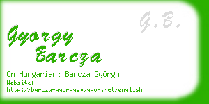 gyorgy barcza business card