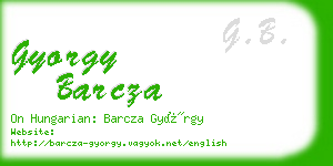 gyorgy barcza business card